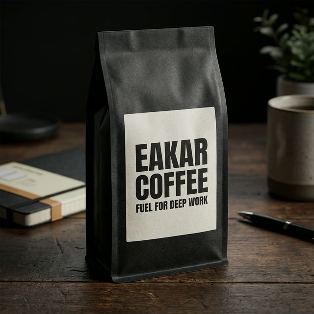 Eakar Coffee 1.5kg Bag on Desk